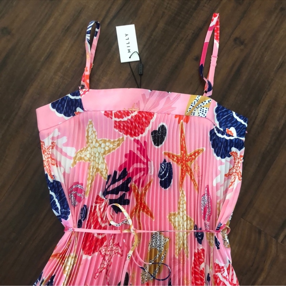 New Irene Seashell-Print Asymmetric Midi-Dress from Milly - Picture 3 of 16